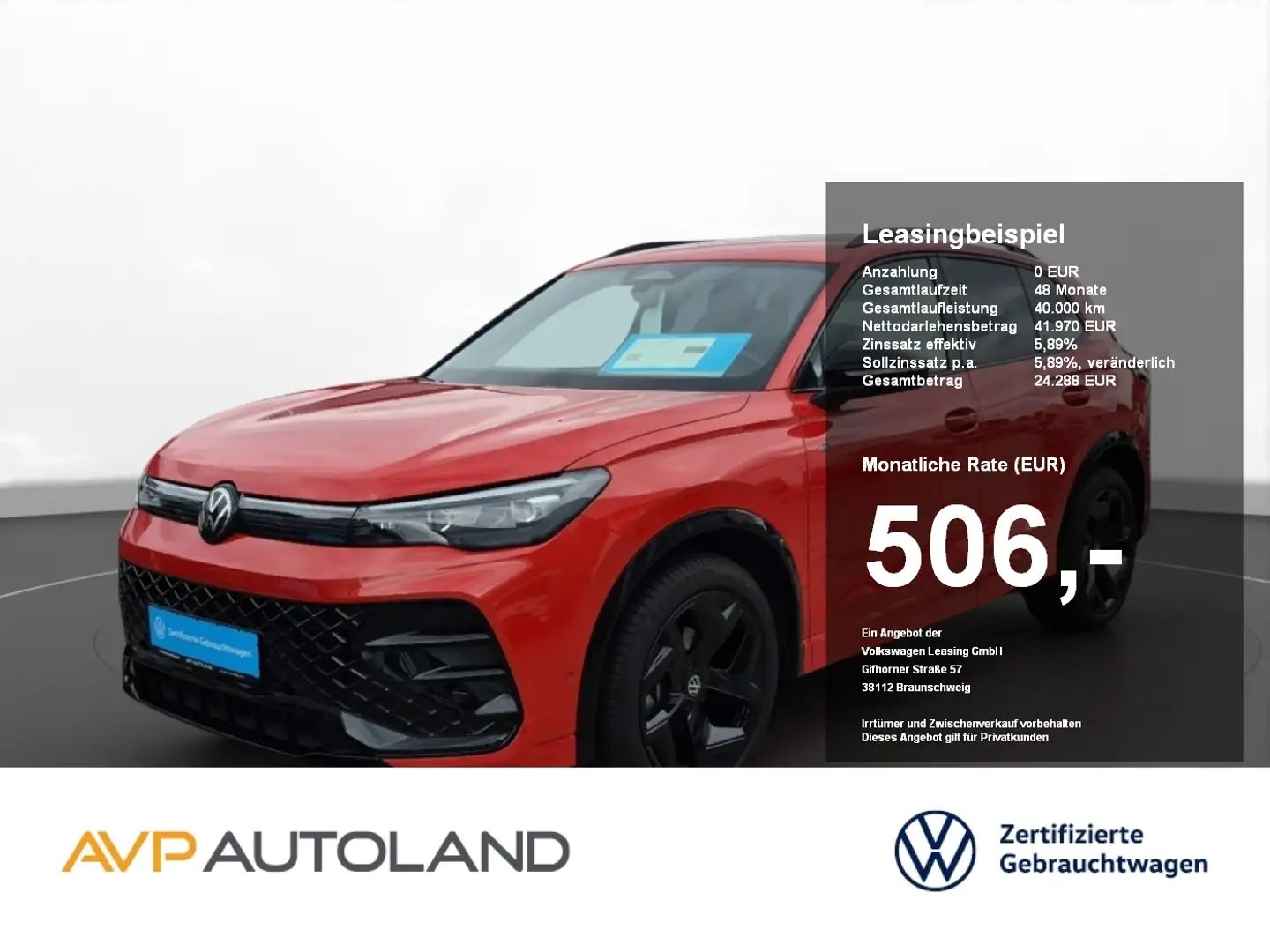 Volkswagen Tiguan 1.5 eTSI DSG R-Line | NAVI | AHK | ACC | Rot - 1