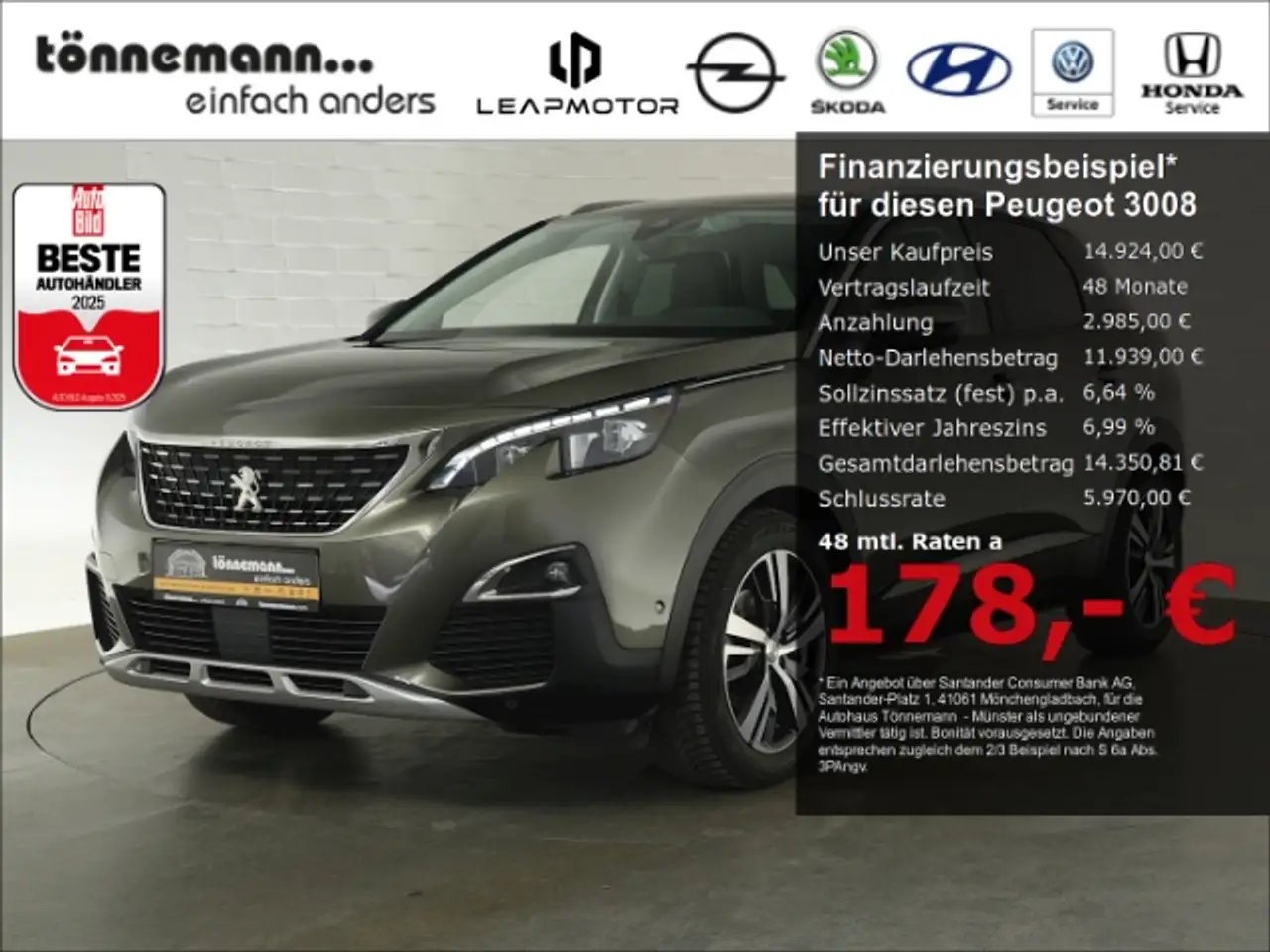 Peugeot 3008 PURE TECH 130 ALLURE AT+NAVI+FULL LED+SITZHEIZUNG+ — photo 1 of 15