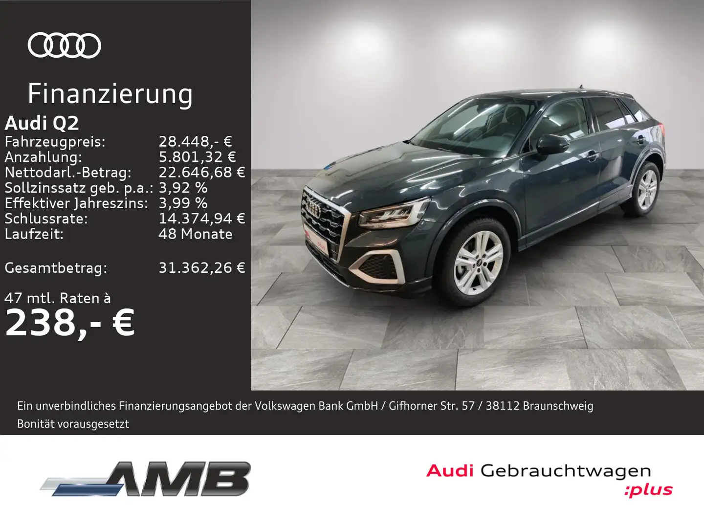 Audi Q2 Advanced 30 TFSI AHK/LED/Navi+/RFKam/02.30Gar Gris - 1
