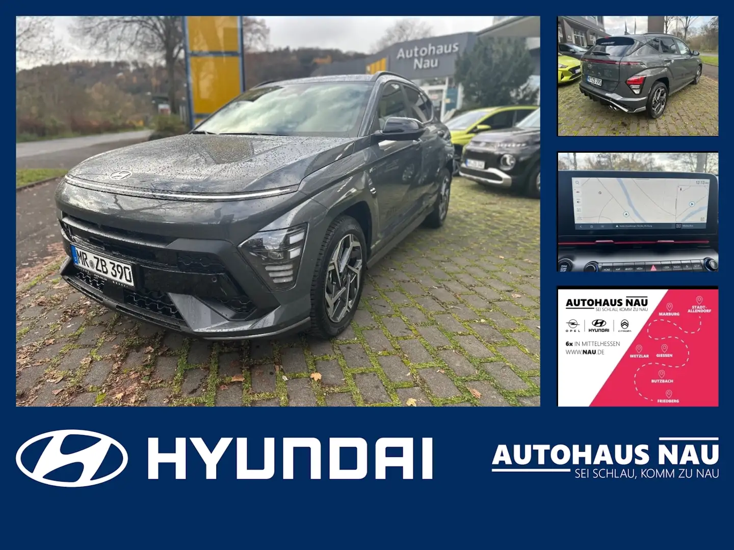 Hyundai KONA 1.6 Turbo N Line X BigDeal Inspektionspaket Grijs - 1