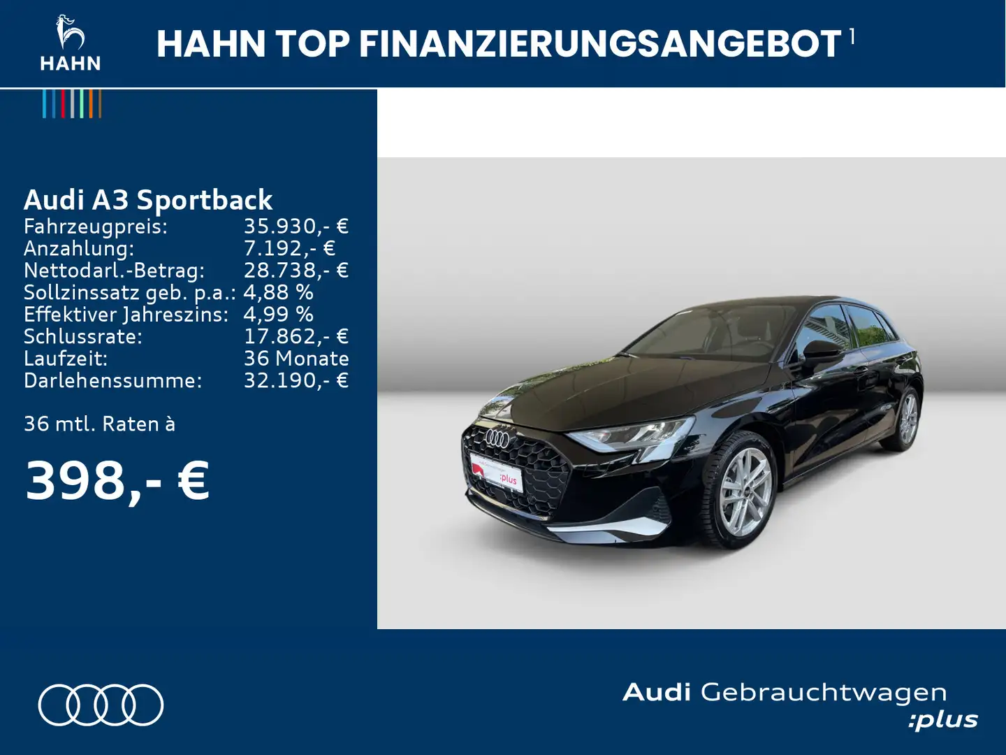 Audi A3 35 TDI S-tronic AHK Vorb. Navi Schwarz - 2