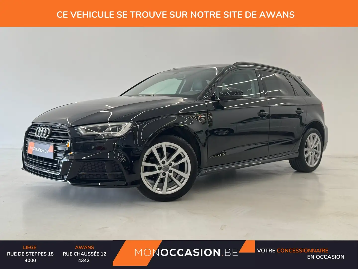 Audi A3 Sportback TFSI S-Line Gps Capteurs Av-Ar Cuir Led Noir - 1