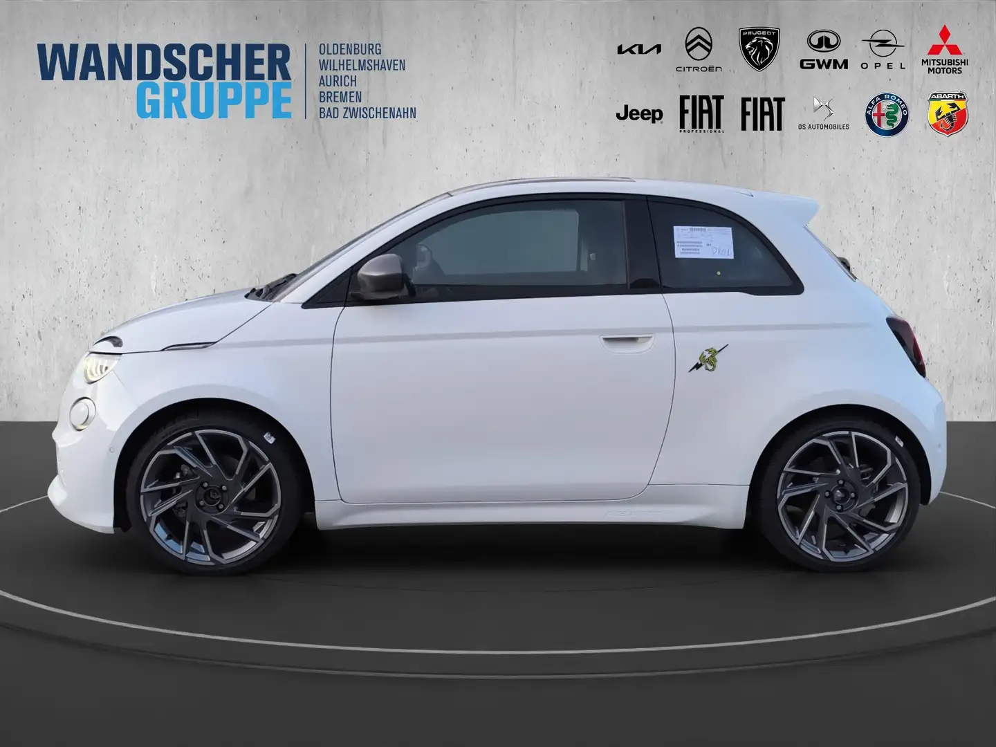 Abarth 500 Turismo 42kWh e PDC TOTWINKEL GLASDACH LED Білий - 2