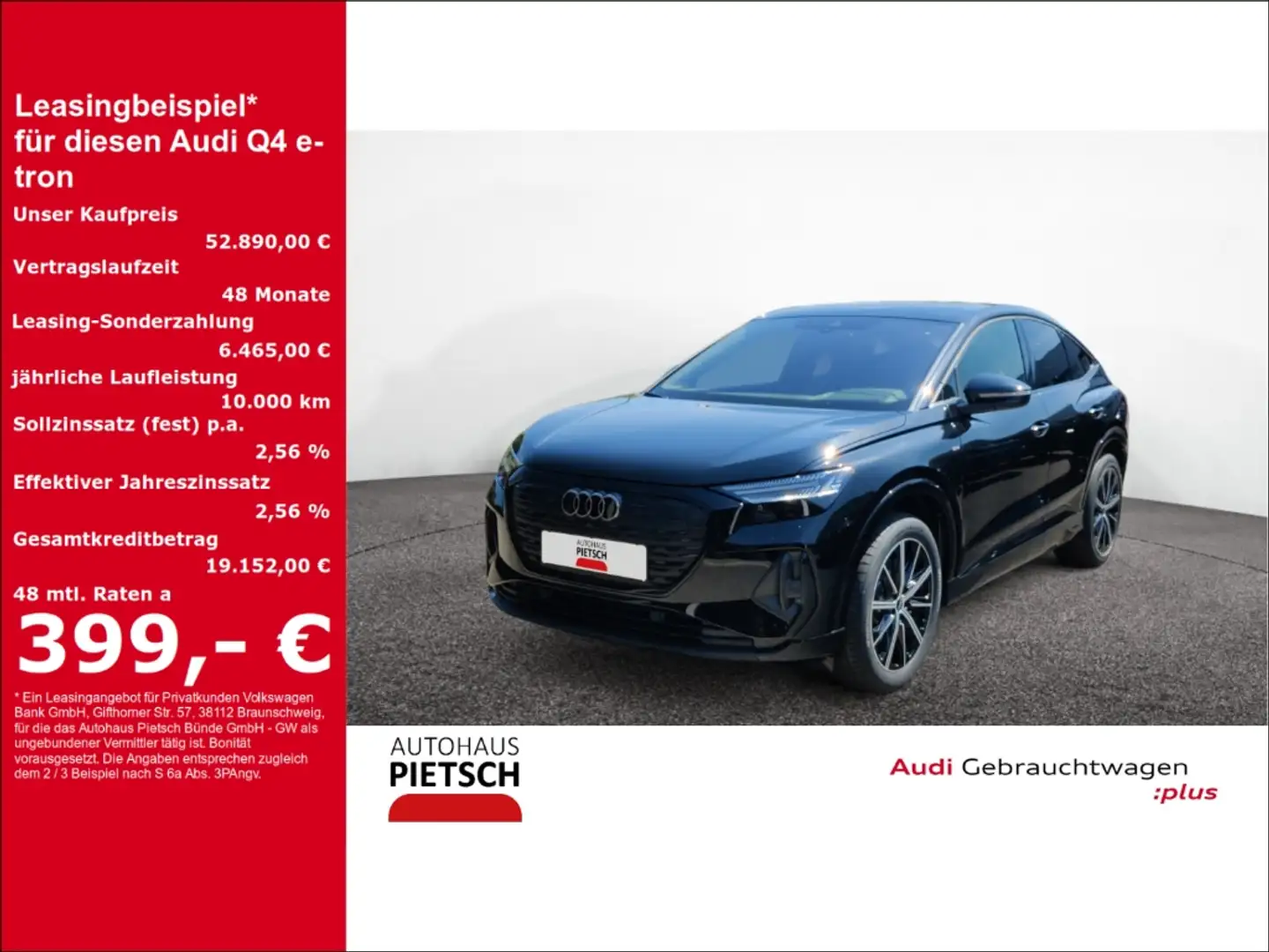 Audi Q4 e-tron Sportback 45 quattro S line Matrix AHK Schwarz - 1