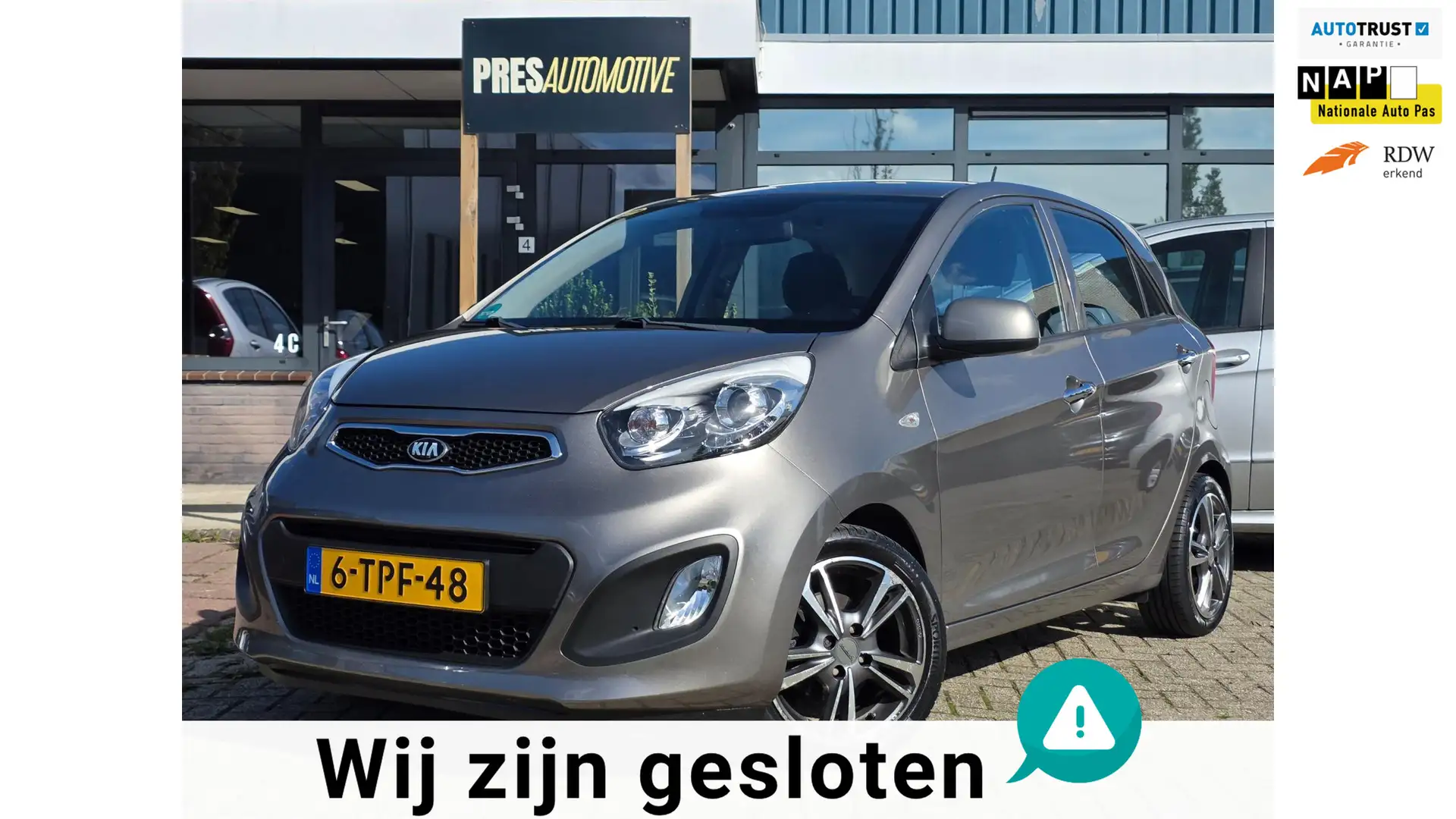 Kia Picanto 1.0 CVVT BusinessLine |AIRCO|BLUETOOTH|LMV|CDV Gris - 1