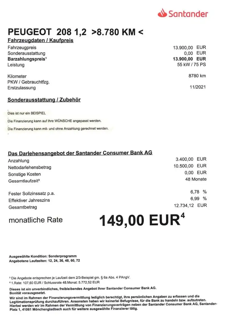 Peugeot 208 Like  8.780 KM/ Klima/TEMP/DAB-Radio Grau - 2