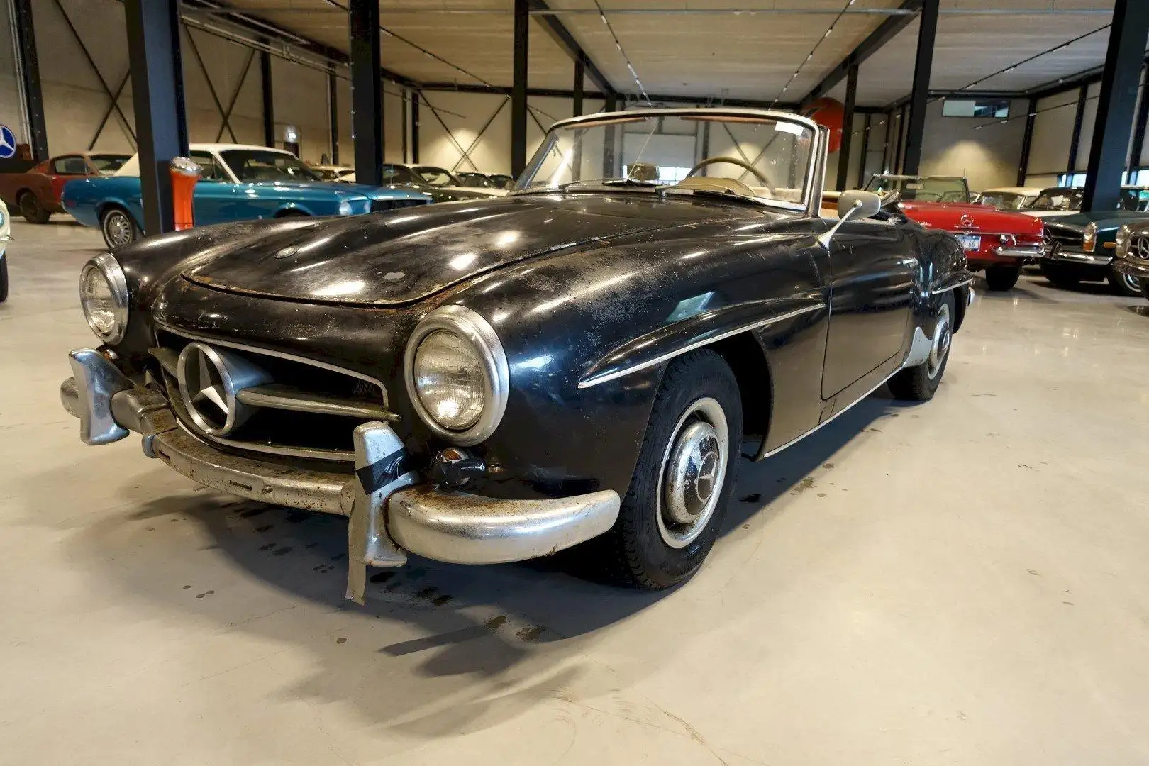 Mercedes-Benz 190 190SL 2 Tops Cabriolet handgeschakeld Schwarz - 1
