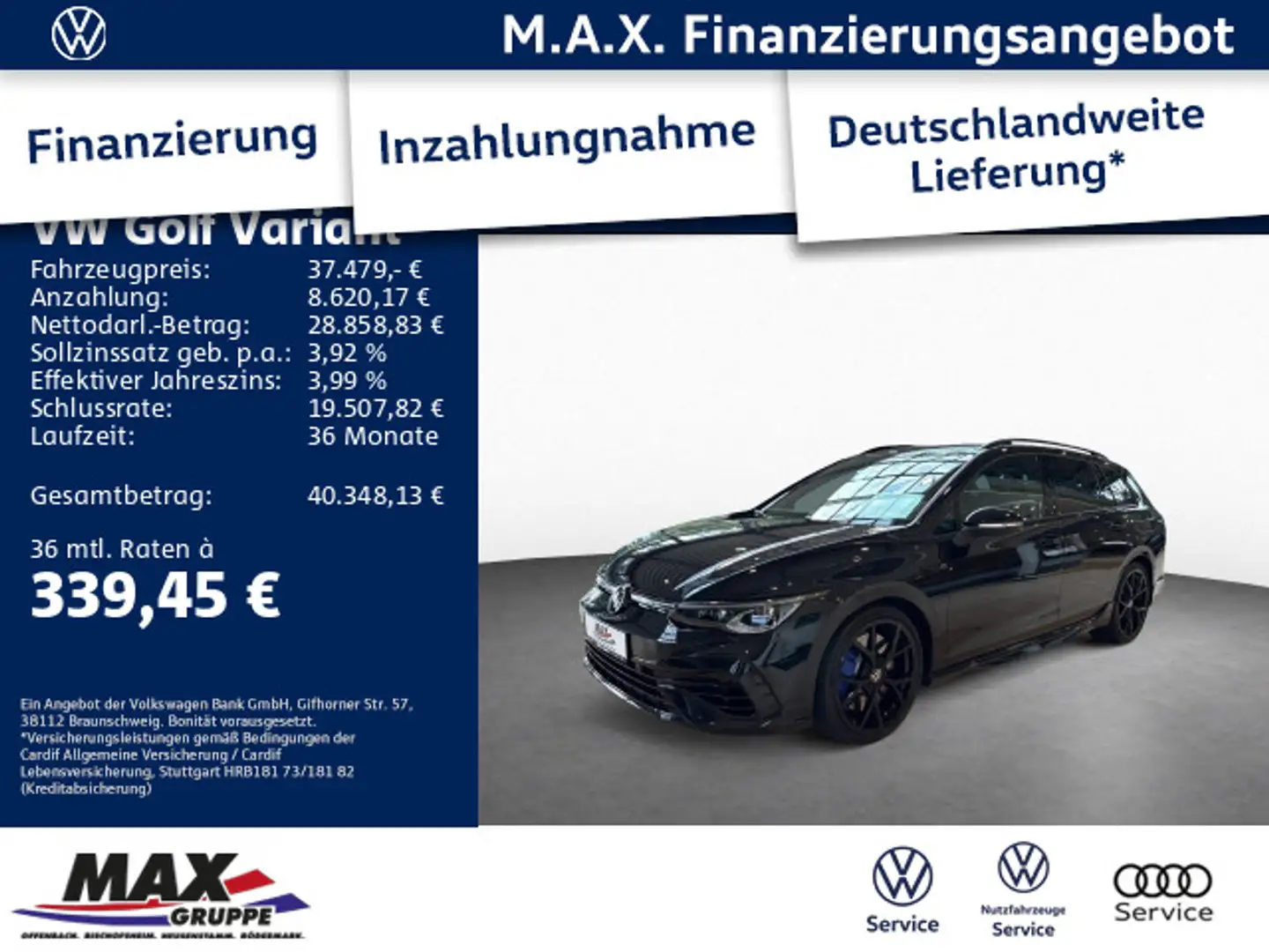 Volkswagen Golf Variant Golf VIII Variant R 2.0 TSI DSG 4M BLACKSTYLE Schwarz - 1