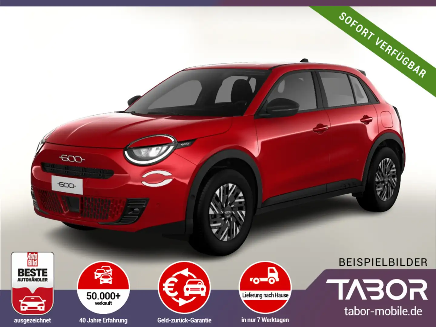 Fiat 600 MHEV 110 DCT PDC360° Keyl SHZ Kam Klimaaut Rot - 1
