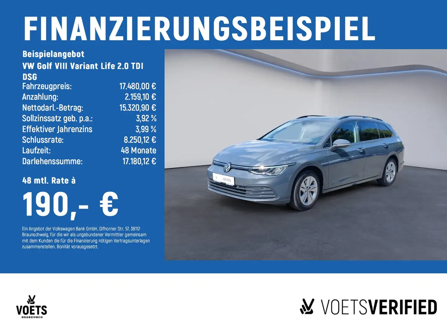Volkswagen Golf VIII Variant Life 2.0 TDI DSG ACC+AppConnect+NAVI Grijs - 2