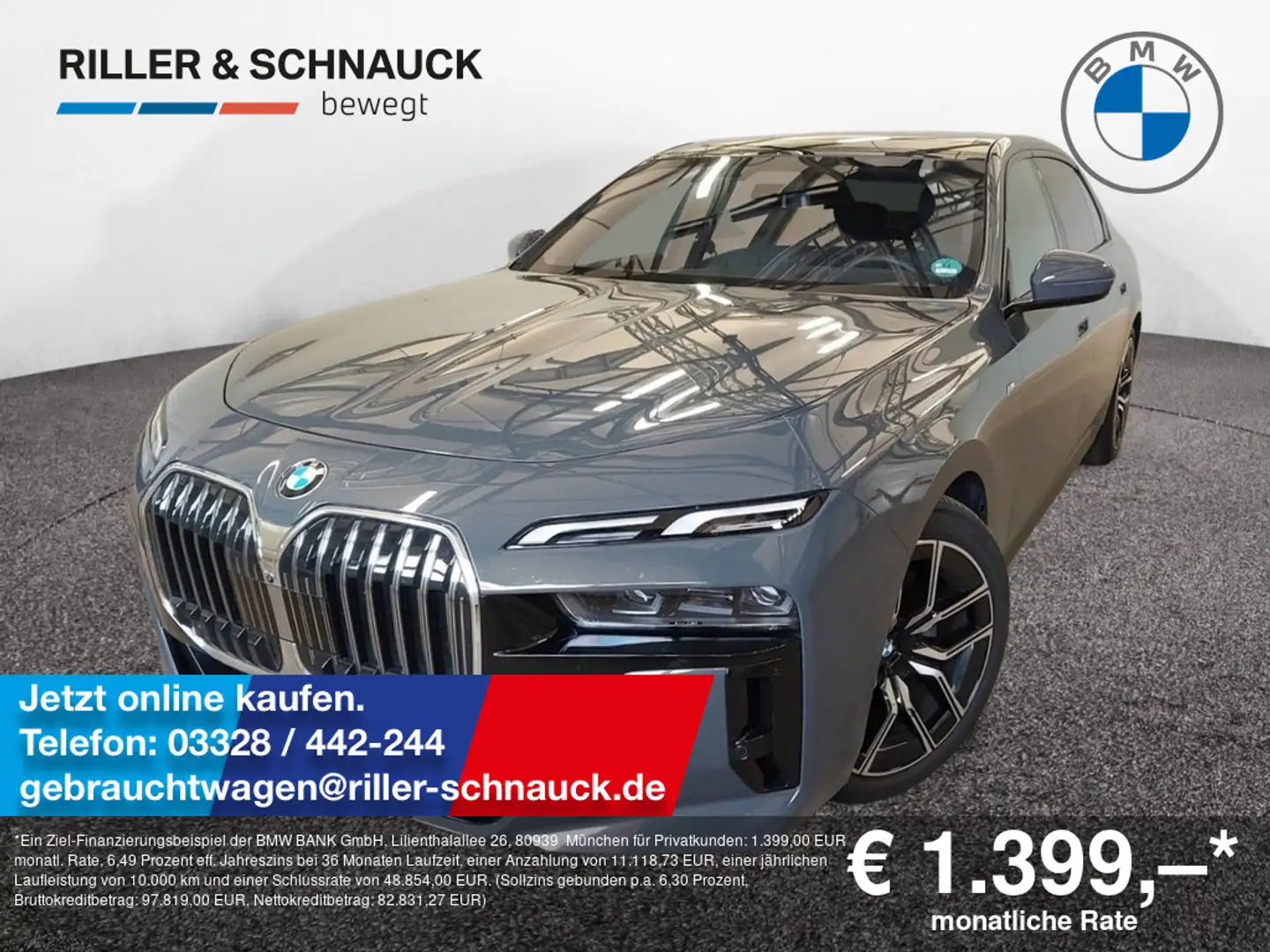 BMW 740 d xDrive M Sport TV+STANDHZG+PANO-SKY Grau - 1