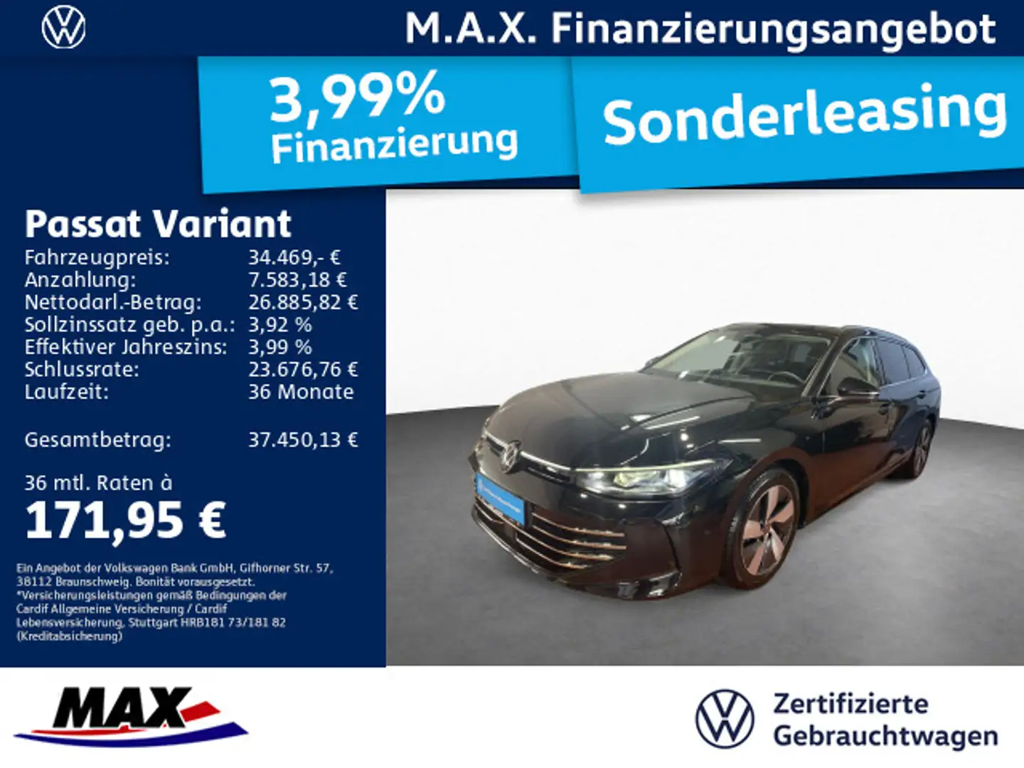 Volkswagen Passat Variant 2.0 TDI DSG ELEGANCE AHK+IQ.LIGHT Schwarz - 1