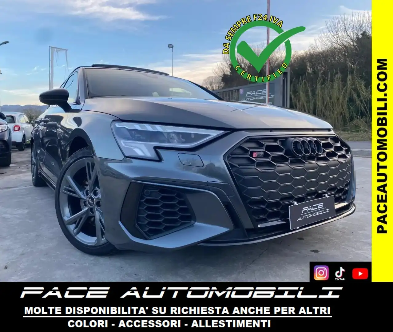 Audi S3 B&O MATRIX TETTO SPB KAMERA ACC F1 19" SPORTBACK Grigio - 1