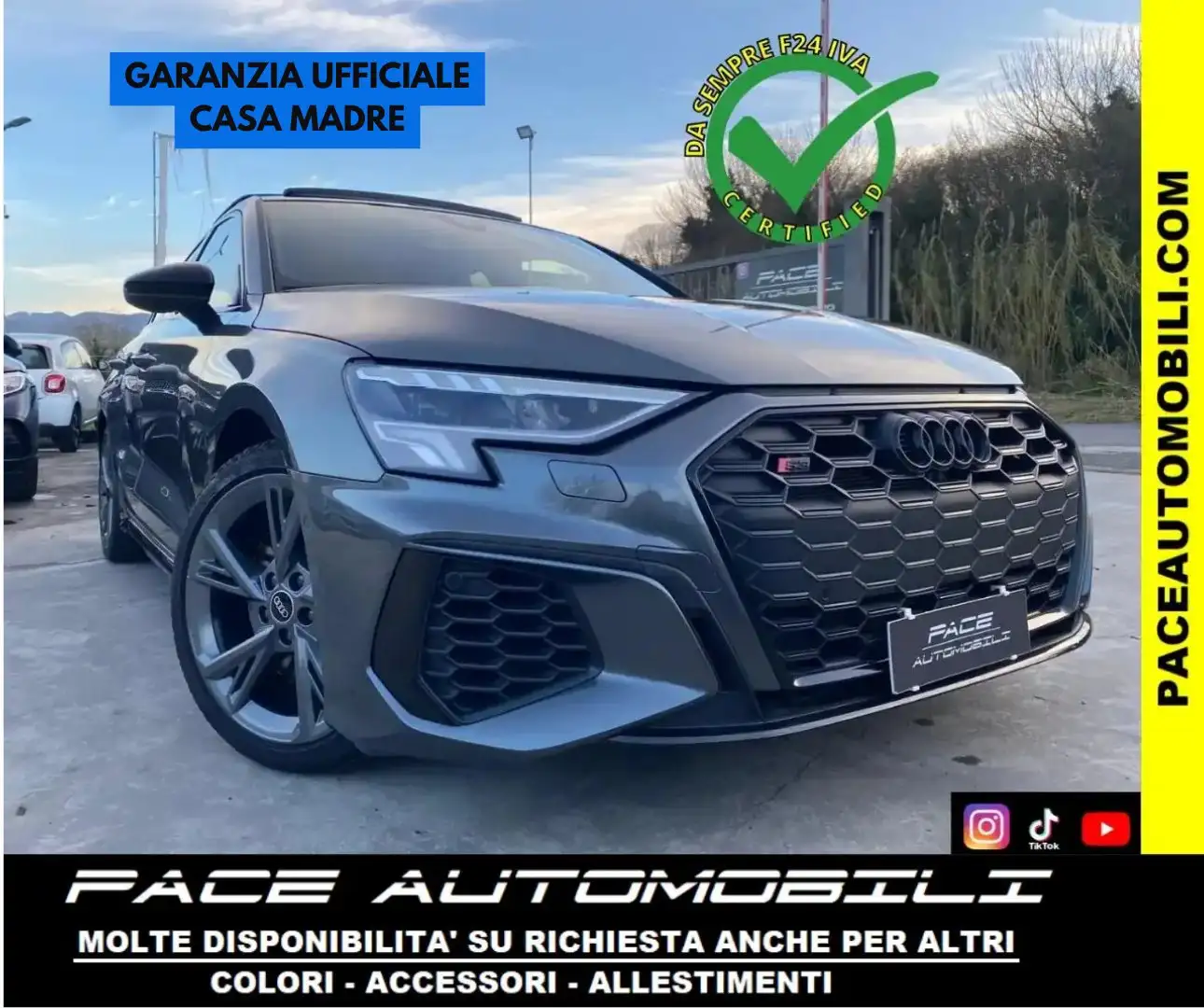 Audi S3 B&O MATRIX TETTO SPB KAMERA ACC F1 19" SPORTBACK Grigio - 1