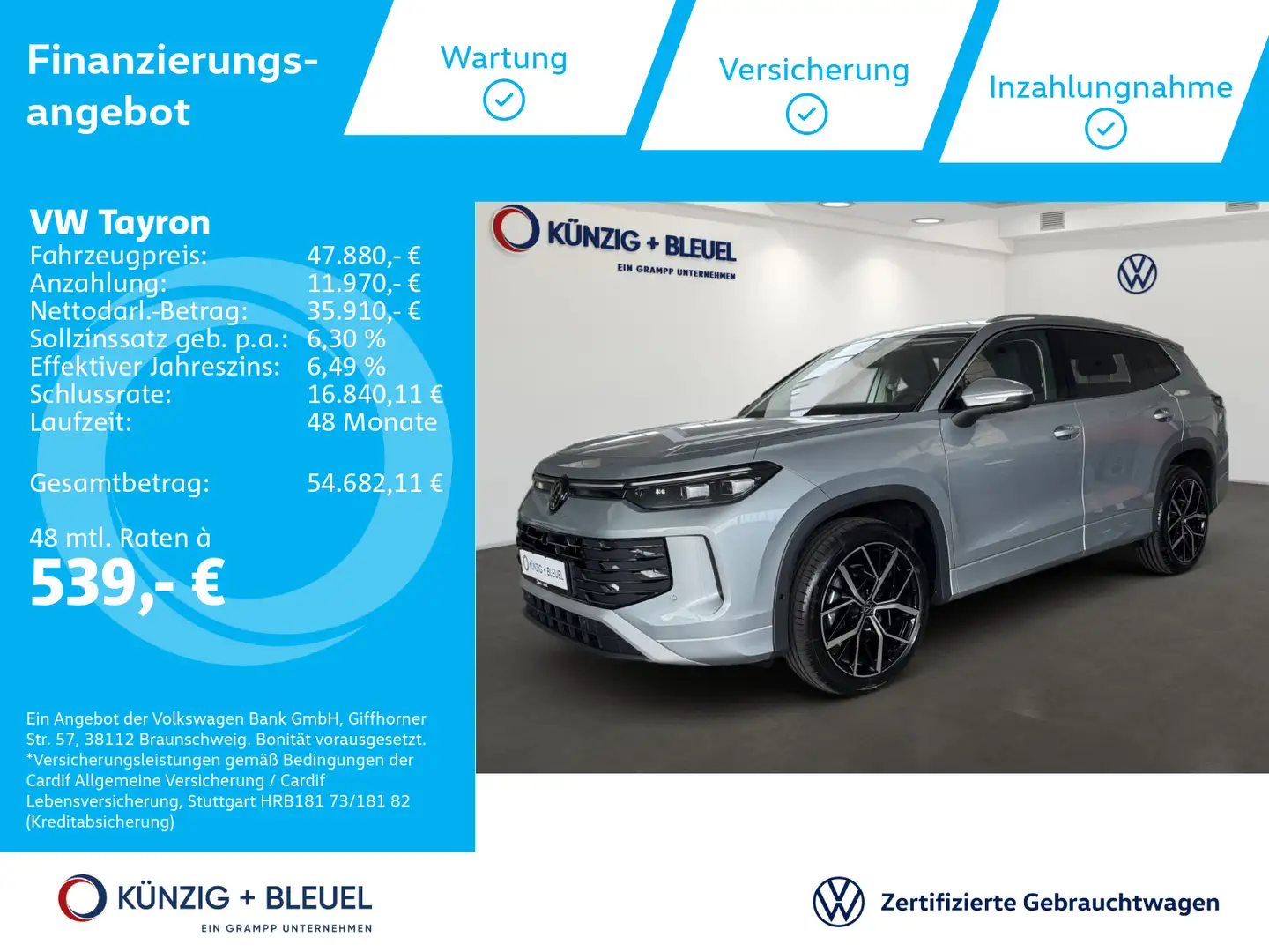 Volkswagen Tayron Elegance 2,0 l TDI 150 PS DSG*Nav*AHK*7 S Argent - 1