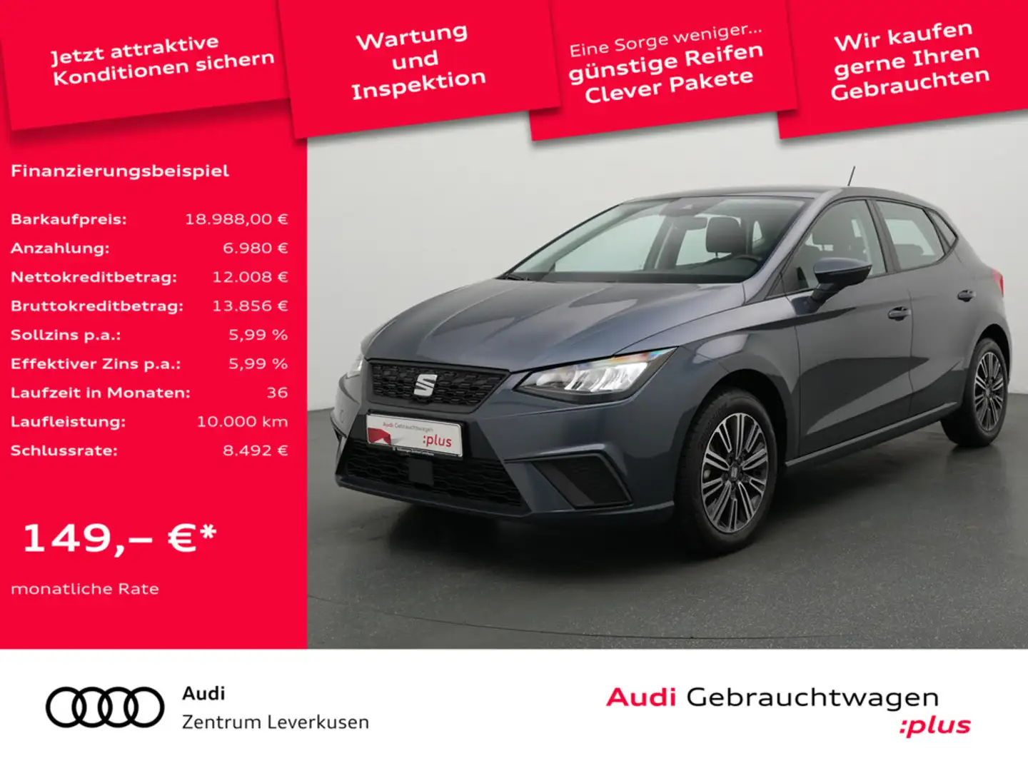 SEAT Ibiza Style Edition SHZ LED CARPLAY PDC VIRT Grau - 1