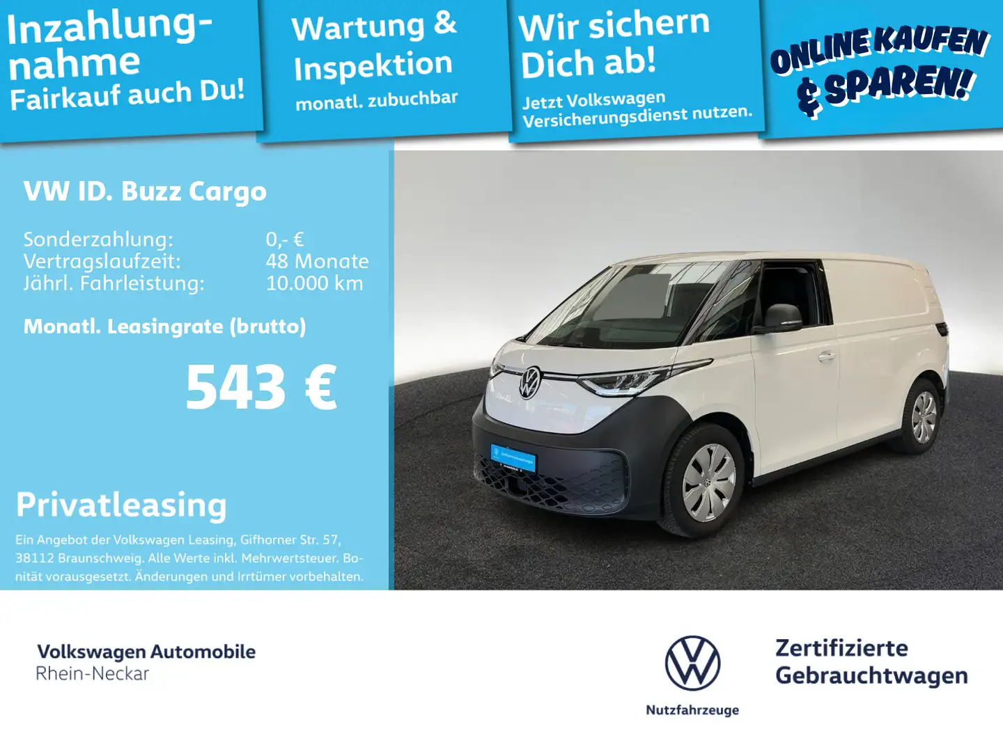 Volkswagen ID. Buzz Cargo ID.Buzz Cargo Kasten 150 KW LED Kamera Automatik Weiß - 1