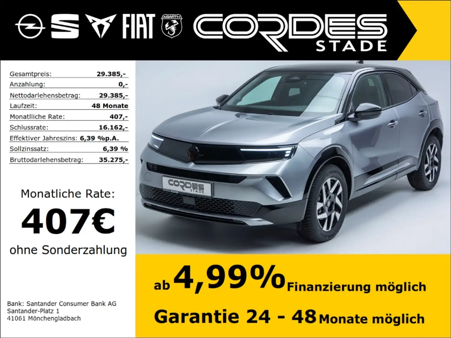 Opel Mokka GS 1.2 Mild-Hybrid Automatik Allwetter Kamera(166) Grau - 1