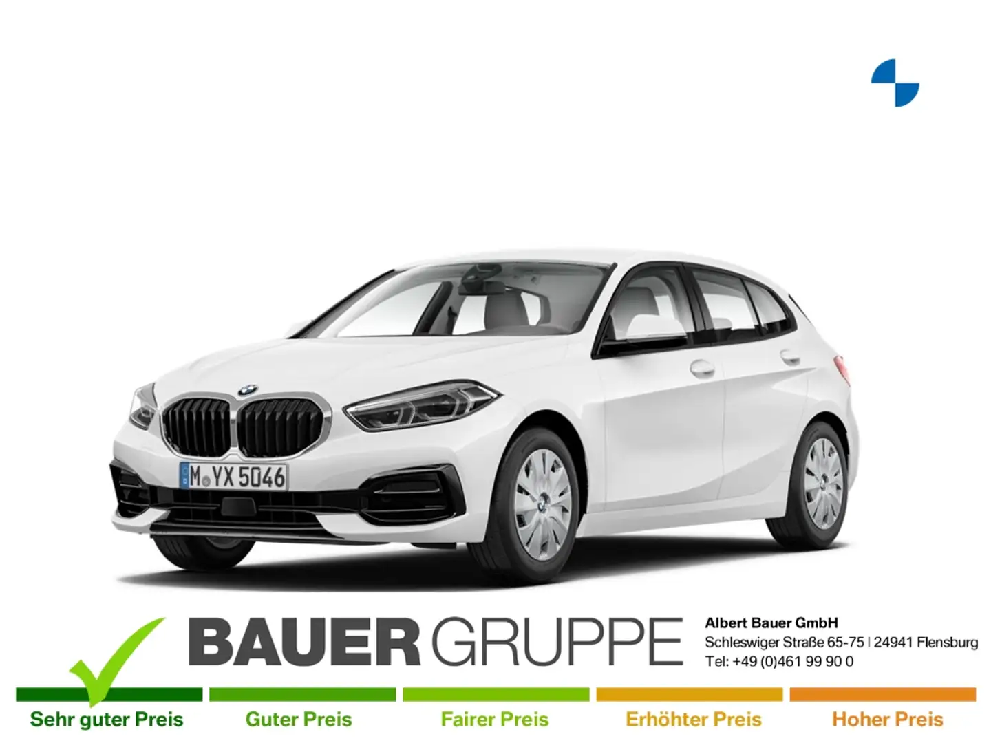 BMW 118 d Sport Line 118d EU6d Sportsitze, Sitz-&Lenkradhe Weiß - 1