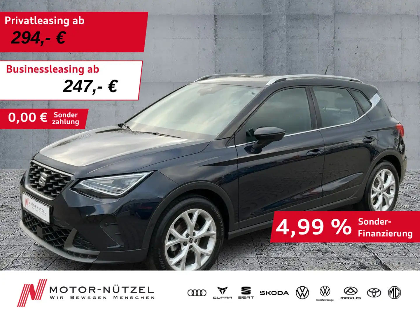 SEAT Arona 1.5 DSG FR LED+NAV+AHK+APP+SHZ+RFK+2xPDC Blau - 1