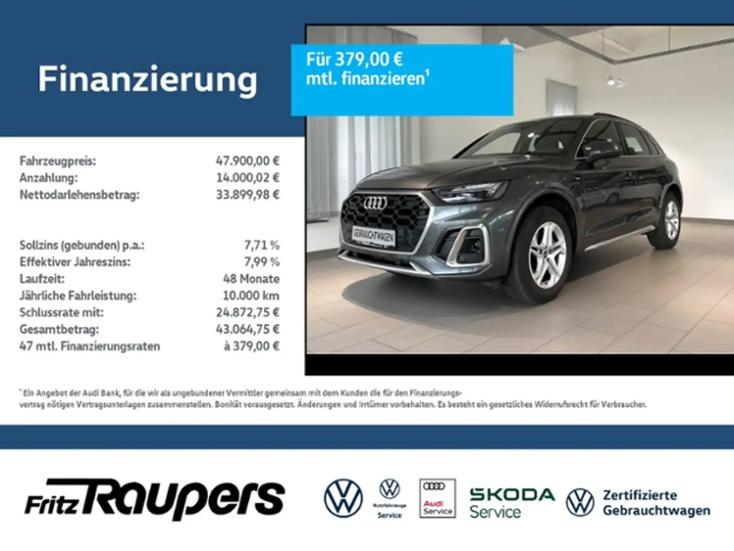 Audi Q5 40 TFSI quattro S line +AHK+360°KAMERA+ACC Gris - 1