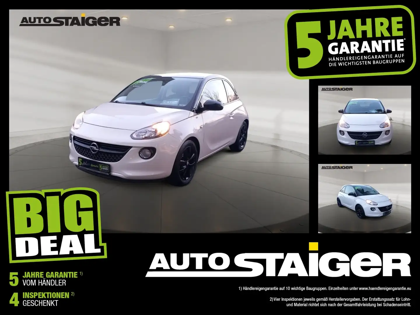 Opel Adam 1.2 Jam Klimaanlage, Alu, Bluetooth, Weiß - 1