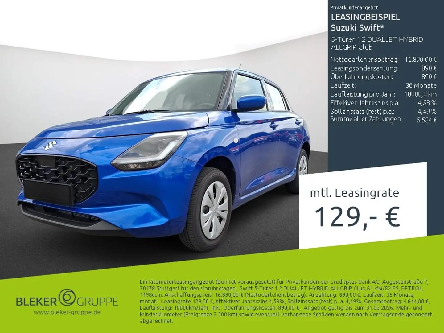 Suzuki Swift 5-Türer 1.2 DUALJET HYBRID ALLGRIP Club Blau - 1