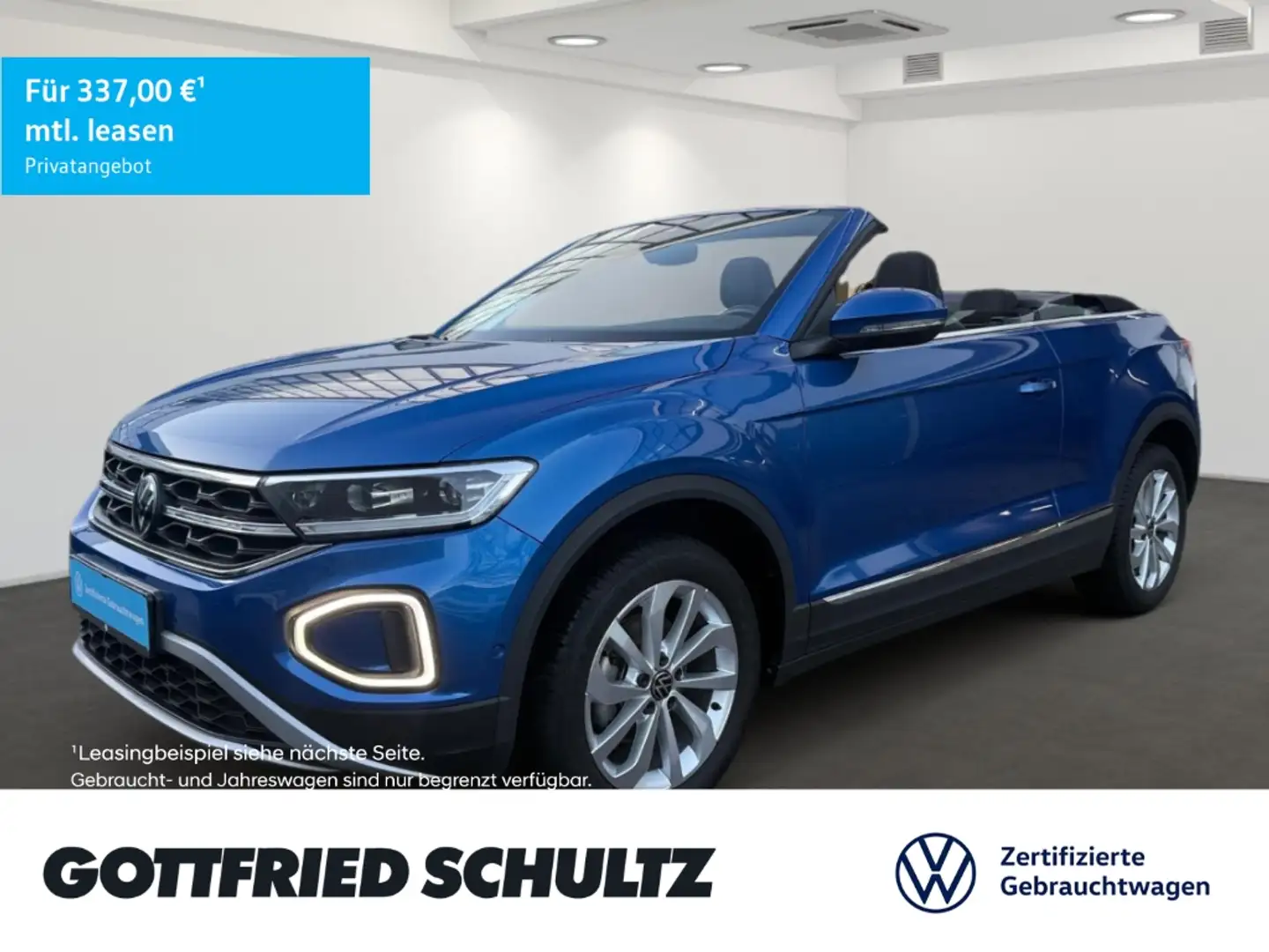 Volkswagen T-Roc Cabriolet 1.0 TSI LED NAV KAMERA SHZ Style ALLSEAS Blau - 1