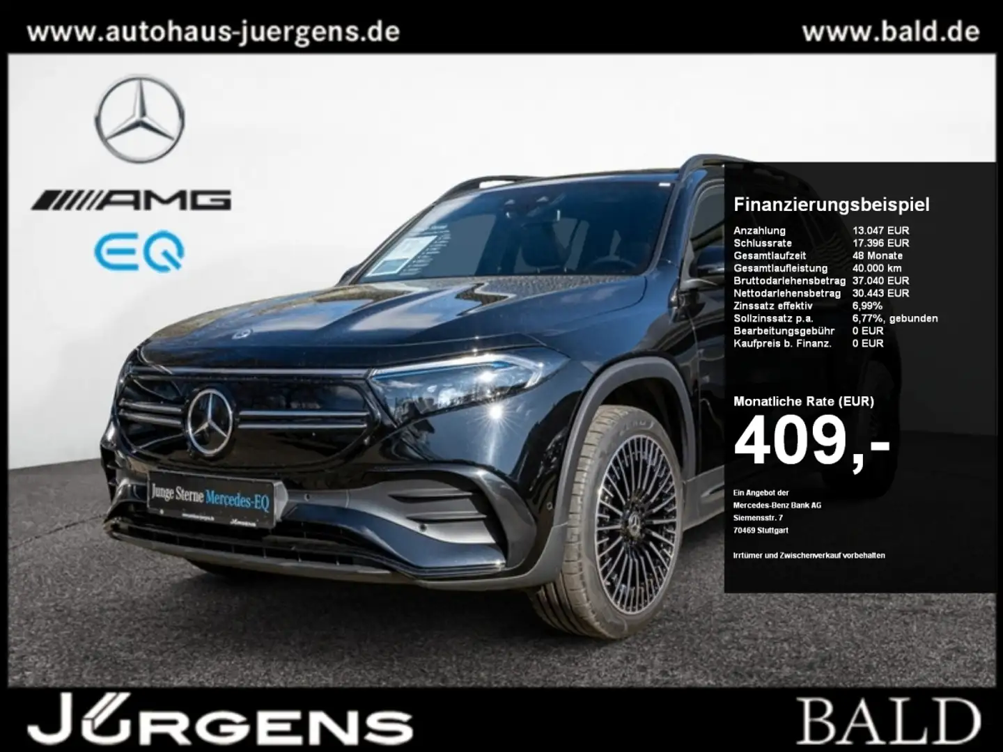 Mercedes-Benz EQB 300 4M AMG-Sport/LED/360/Pano/Night/Distr/20 Noir - 1