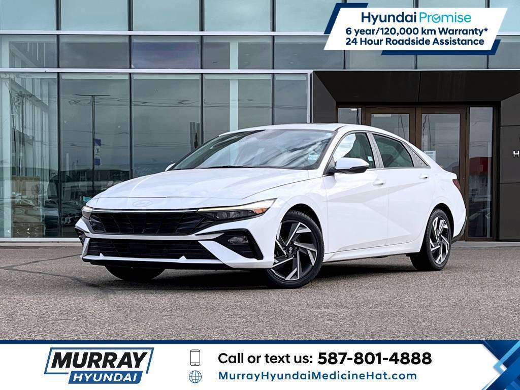 Atlas White 2024 Hyundai Elantra Sedan Continuously Variable Transmission