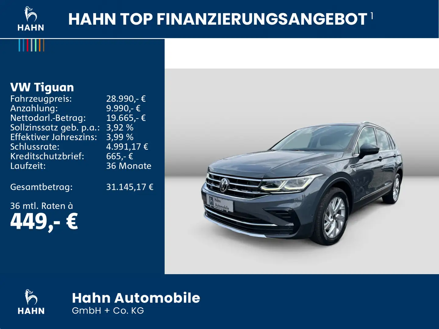 Volkswagen Tiguan Elegance 2.0TDI 4Mo DSG MATRIX STANDH NAV Grau - 2