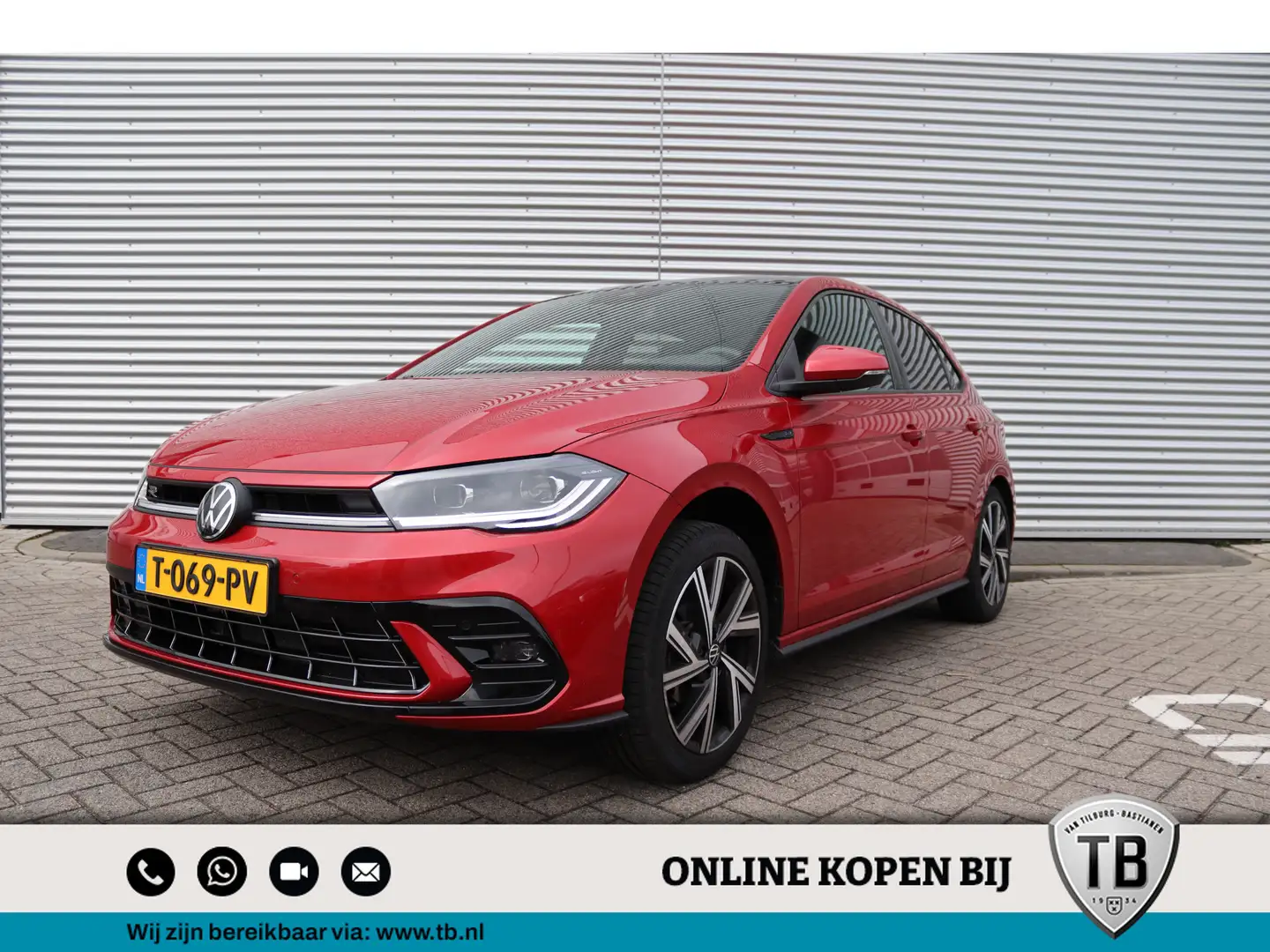 Volkswagen Polo 1.0 TSI R-Line Business+ Panorama dak , 17 inch be Rood - 1