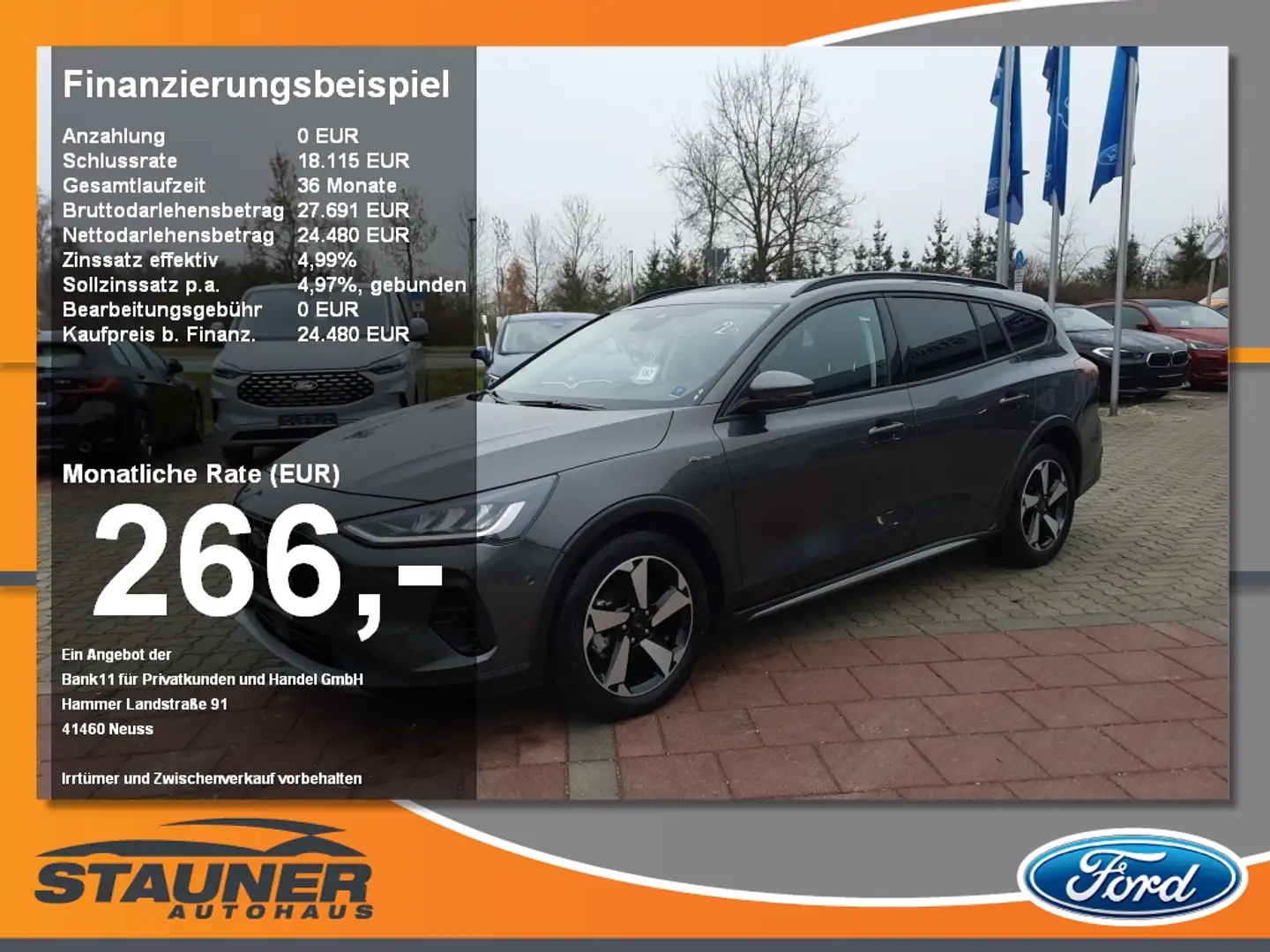 Ford Focus Turnier 1.0 EcoBoost Active X Kamera ACC Grau - 1