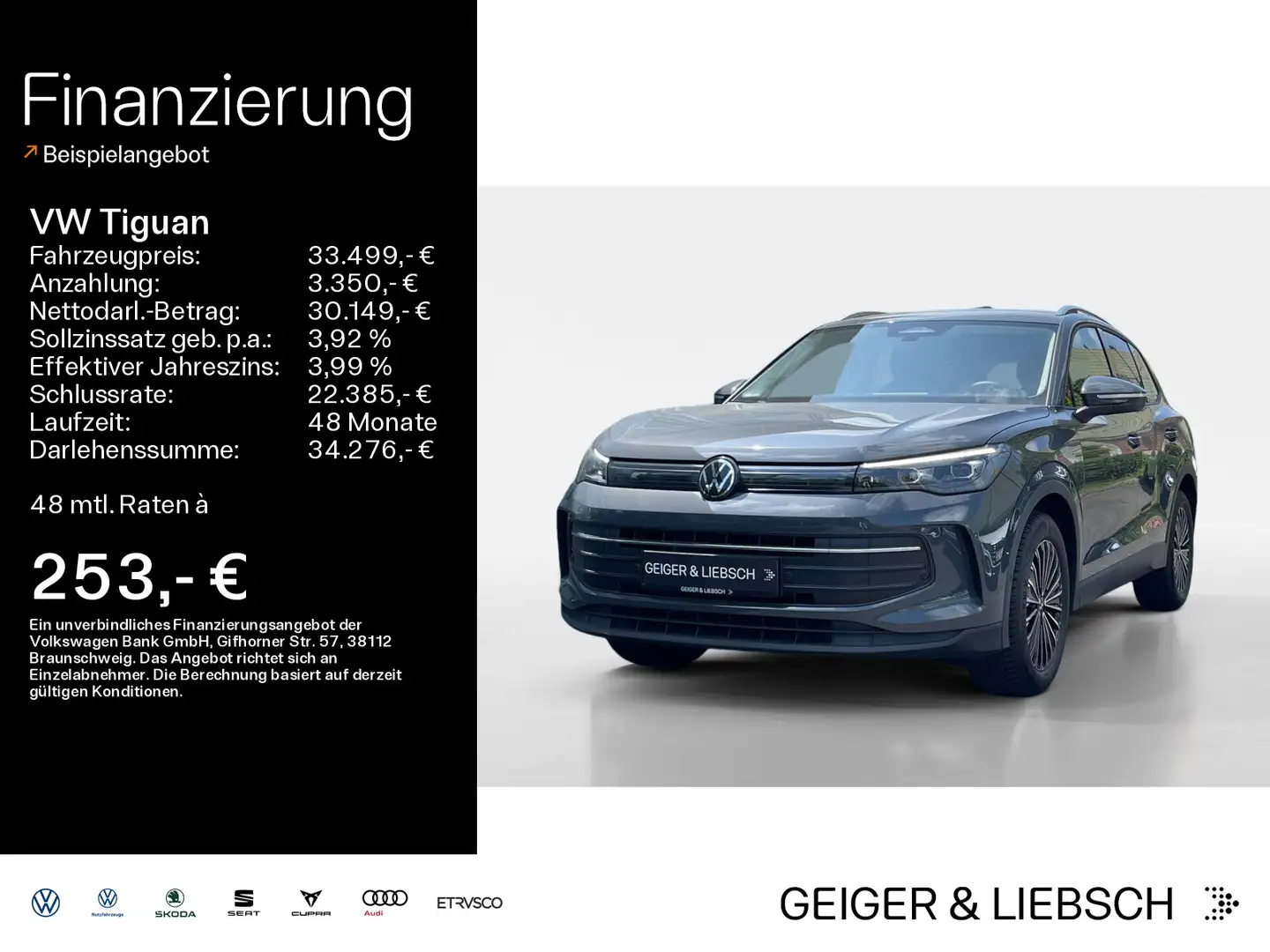 Volkswagen Tiguan 1.5 eTSI DSG LIFE*LED*AHK*KAMERA*18ZOLL*N Gris - 1