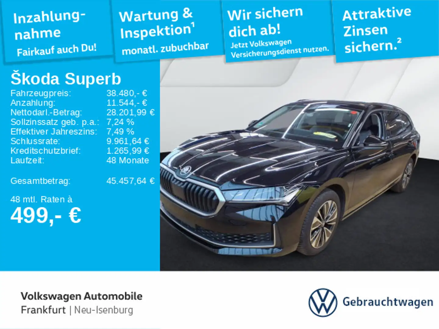 Skoda Superb Combi 2.0 TSI DSG Selection 4x4 Navi Matr Schwarz - 1