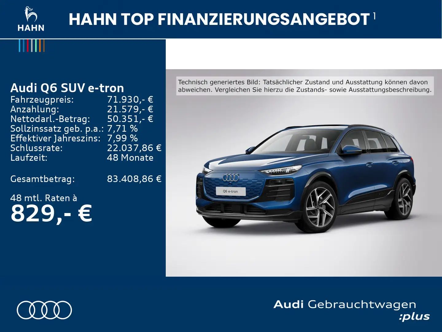 Audi Sonstige Q6 e-tron quattro Matrix AHK Luft 360° Navi Pano Blau - 2