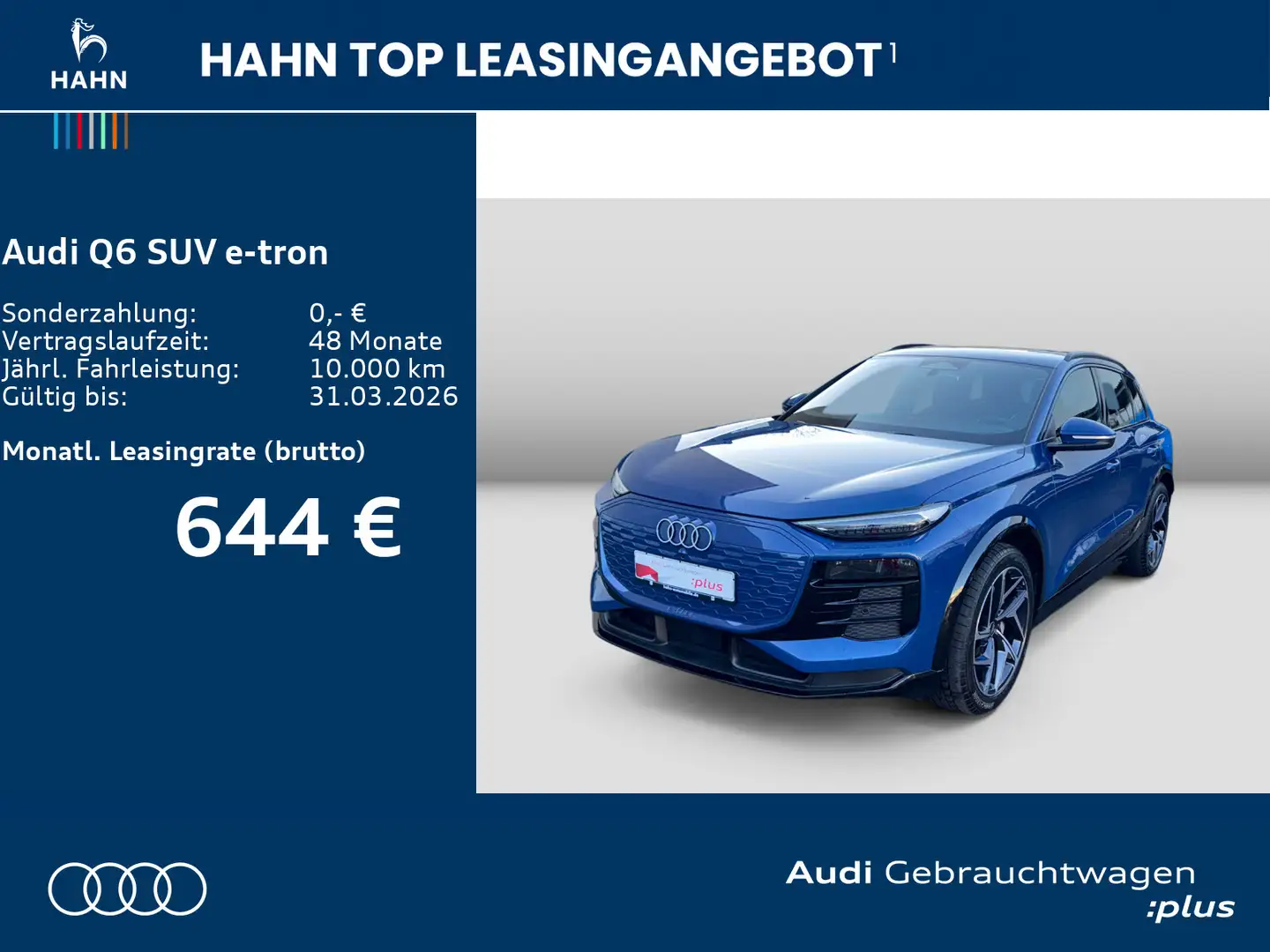 Audi Q6 e-tron quattro Matrix AHK Luft 360° Navi Pano Bleu - 2