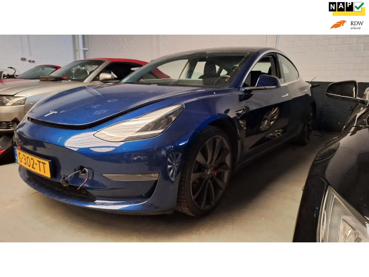 Tesla Model 3 Performance AWD 75 kWh (accu defect!!) Blau - 1