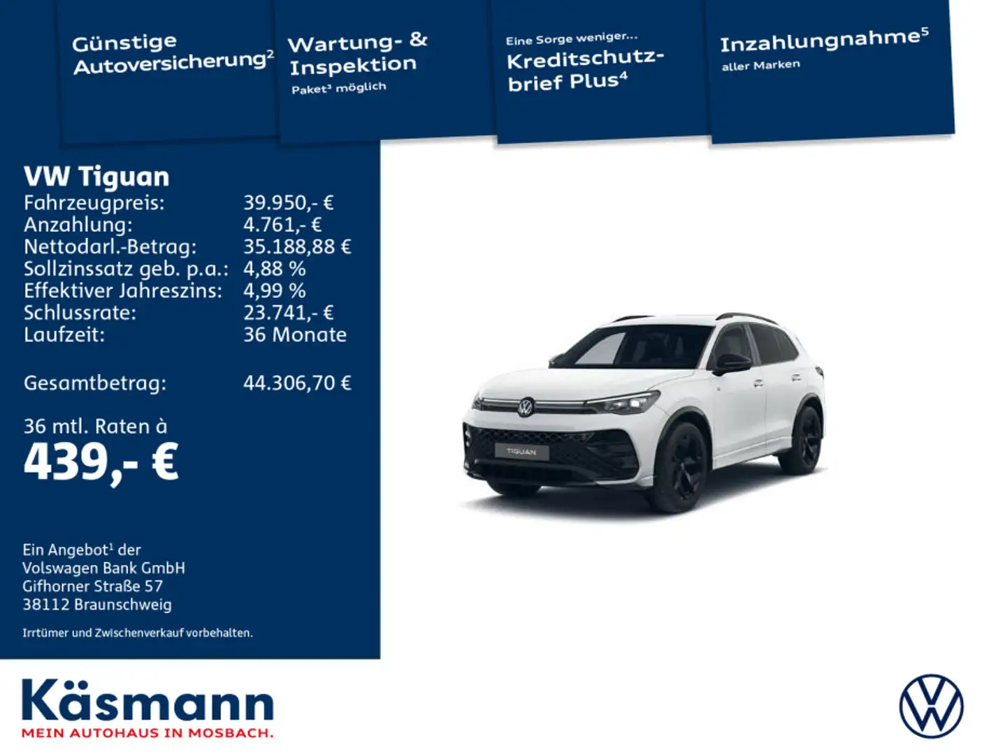 Volkswagen Tiguan R-Line 1.5 eTSI BLACKSTYLE 360° IQ.DRIVE Weiß - 1
