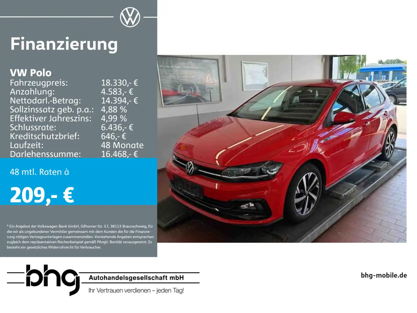 Volkswagen Polo 1.0 TSI OPF Highline Rouge - 1