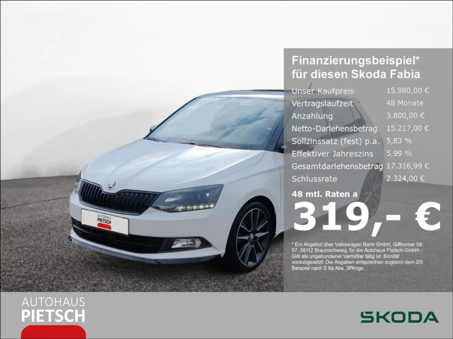 Skoda Fabia 1.4 TSI R5 Sport PDC ACC Amundsen Weiß - 1
