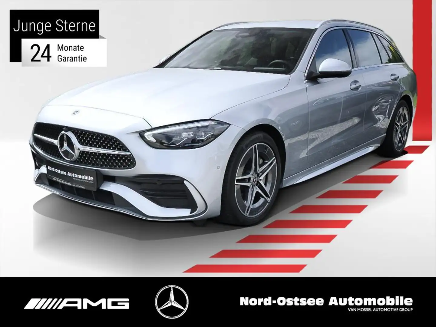 Mercedes-Benz C 220 d T AMG AVD. AHK LED DISTRO 360° KAMERA 9G Silber - 1