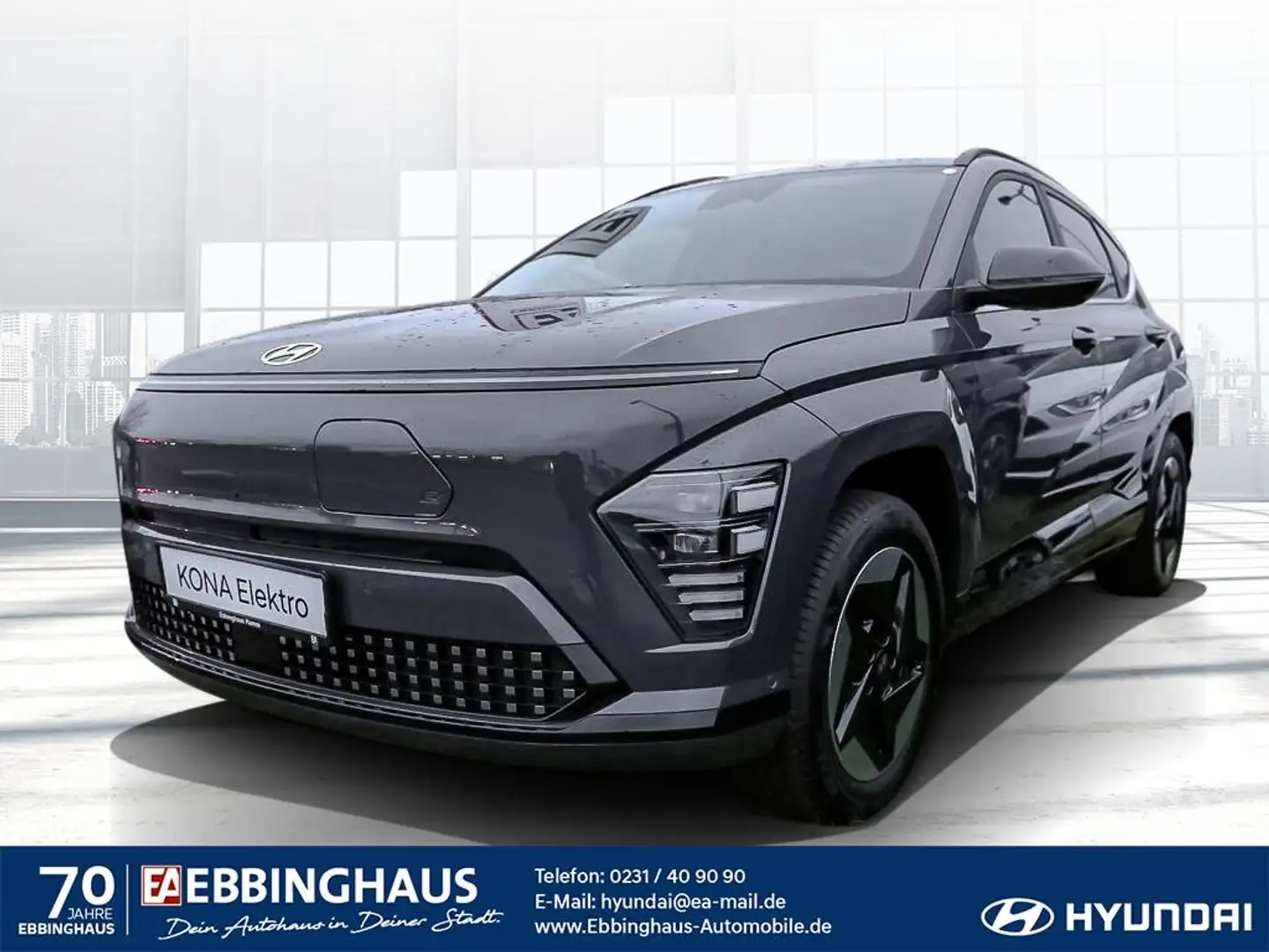 Hyundai KONA EV Prime-Navi-Leder-Sitzheiz-Lenkradheiz-360°Kamer Grau - 1