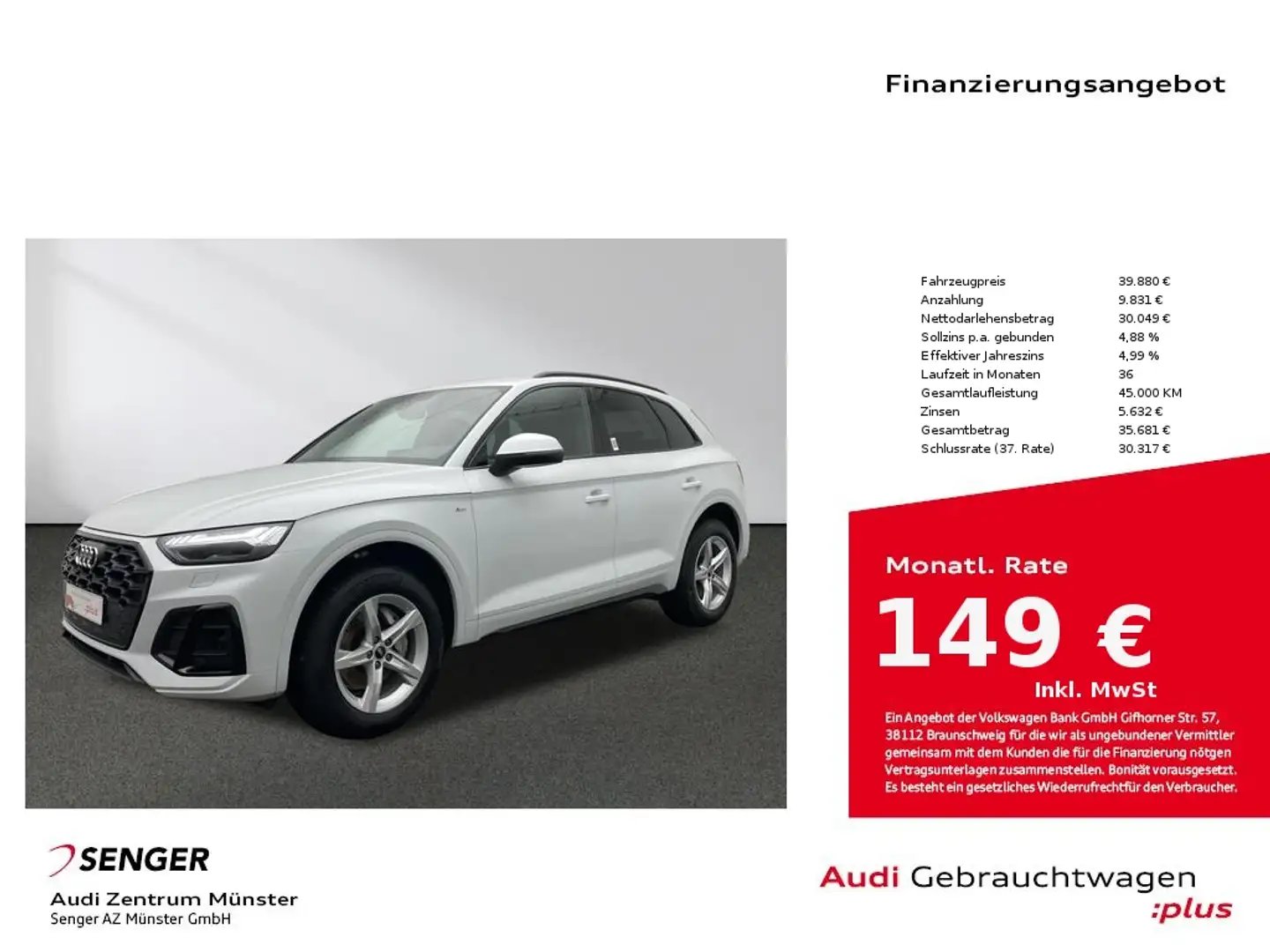 Audi Q5 40 TDI quattro S line MMI Navi Matrix AHK ACC Wit - 1