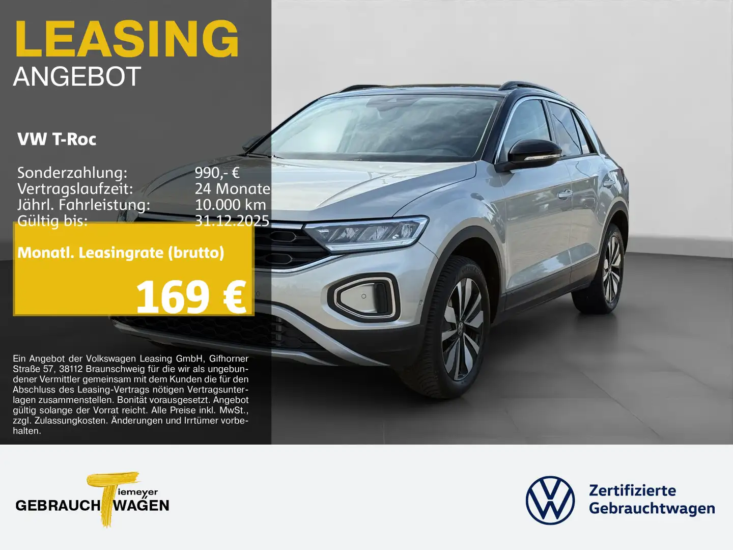 Volkswagen T-Roc 1.0 TSI MOVE NAVI SITZH PDC+ VIRTUAL Silber - 1