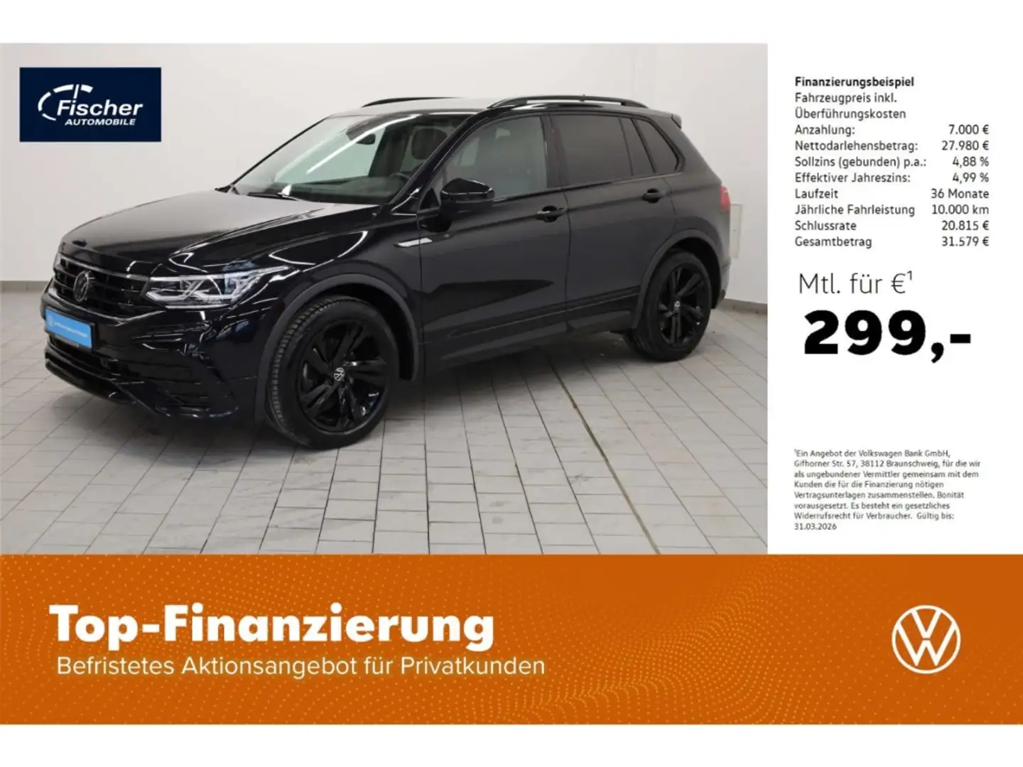 Volkswagen Tiguan 1.5 TSI BMT OPF R-Line Schwarz - 1