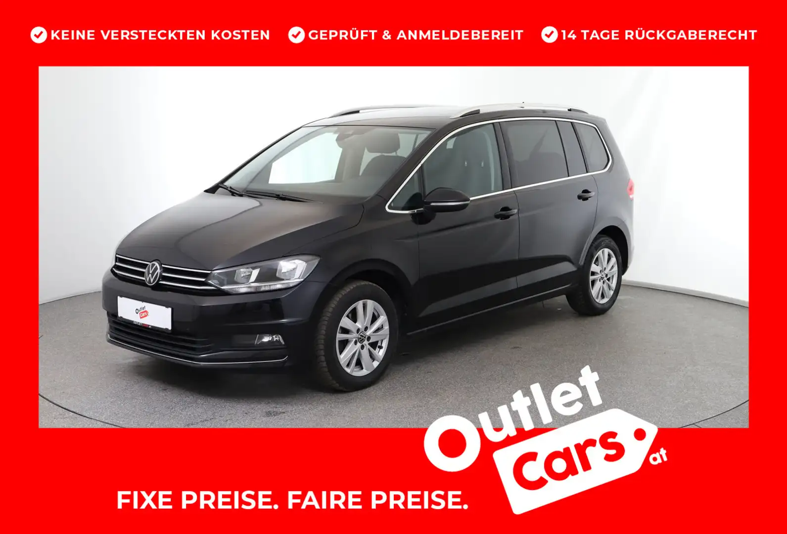 Volkswagen Touran Highline TSI ACT OPF DSG 7-Sitzer Czarny - 1