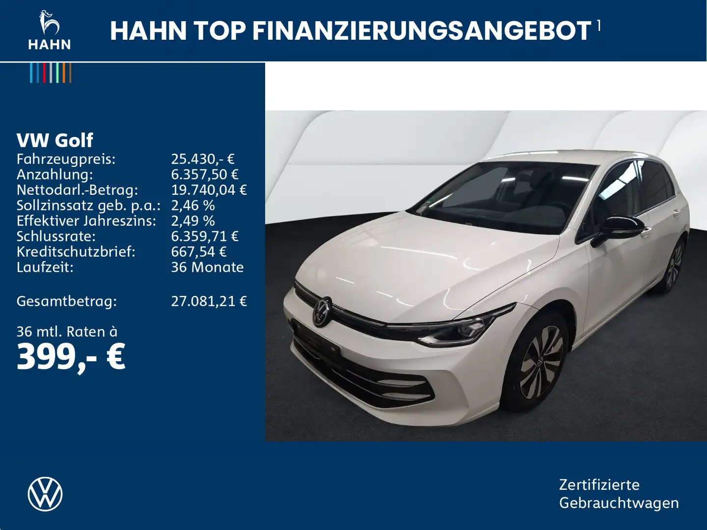 Volkswagen Golf VIII 1.5 TSI Goal AHK ACC LED Navi Sitzhzg Weiß - 2