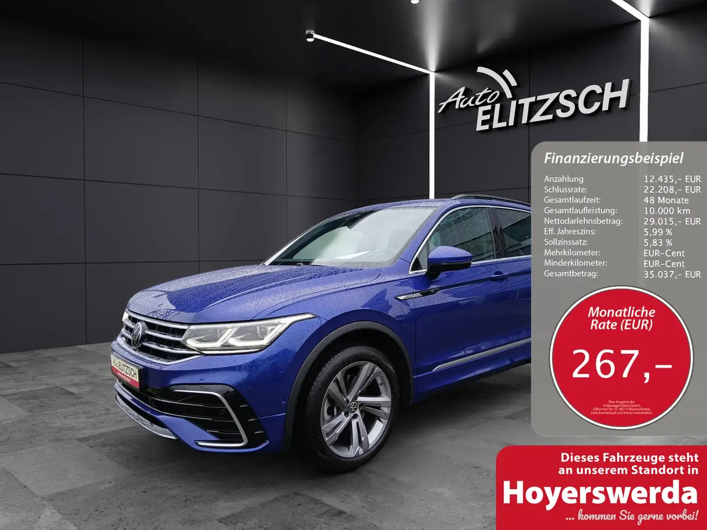 Volkswagen Tiguan TDI R-Line DSG 4M STH Matrix AHK ACC RFK Blau - 1