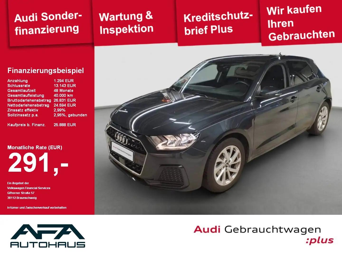 Audi A1 Sportback 30 TFSI ACC*Smart.Int*PDC*Sportsitz Grau - 1